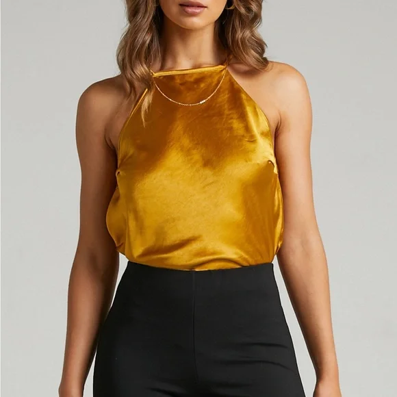 NWT Showpo Nelssy Halter Neck Scarf Top - Picture 3 of 8